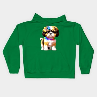 Shih tzu dog Tie Dye Kids Hoodie